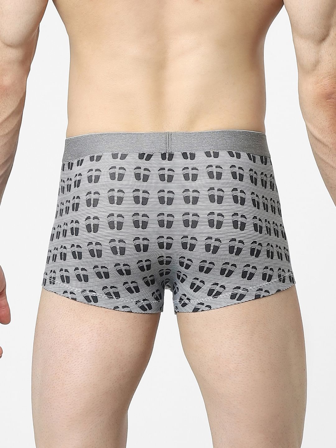 Grey Flip Flop Print Trunks