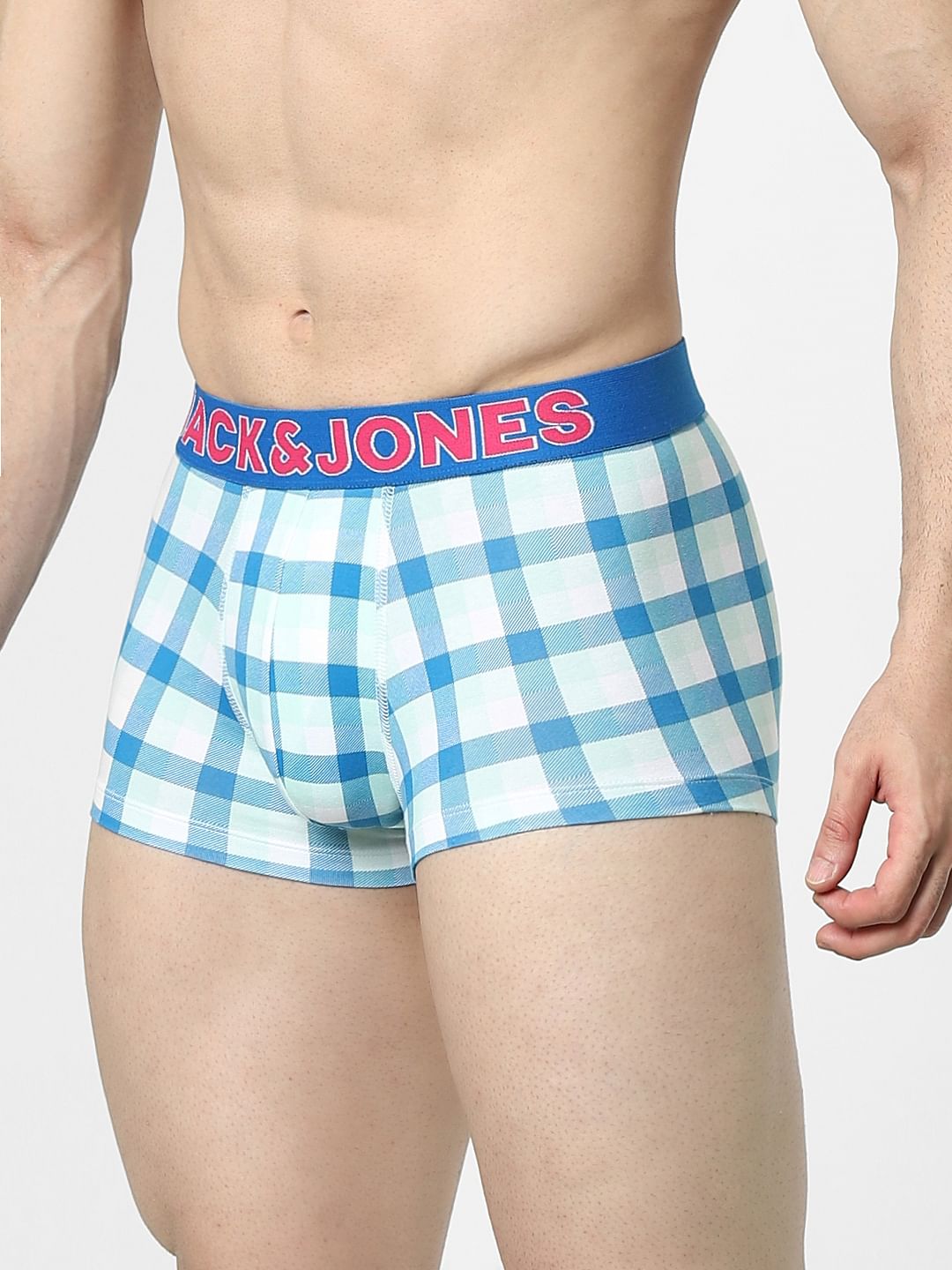 Blue Check Print Trunks