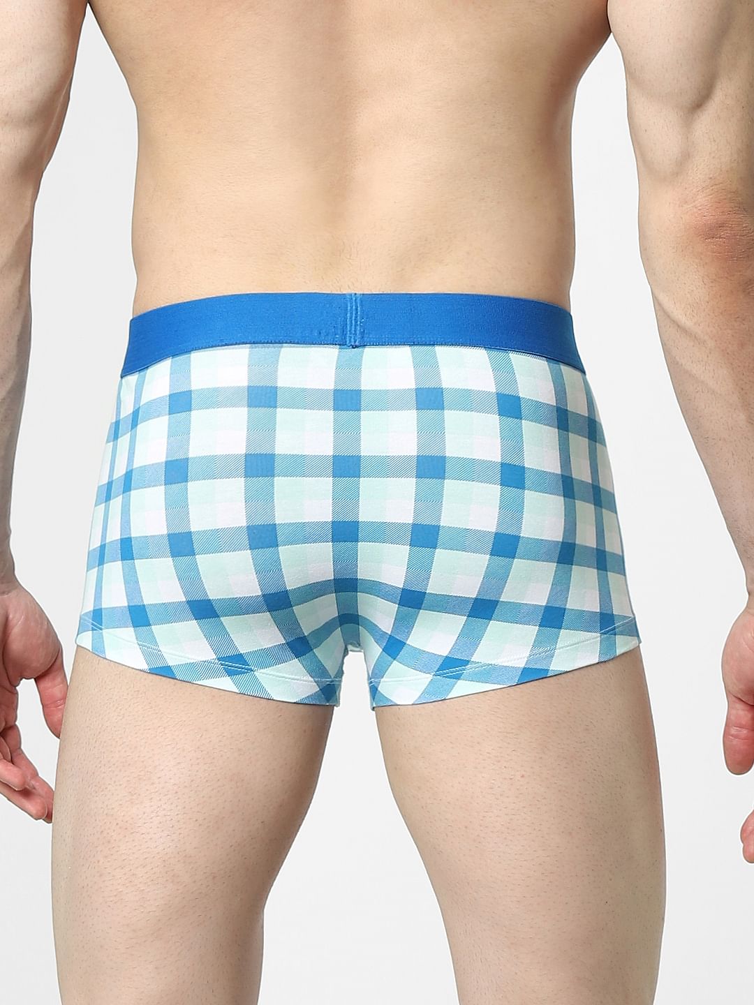 Blue Check Print Trunks