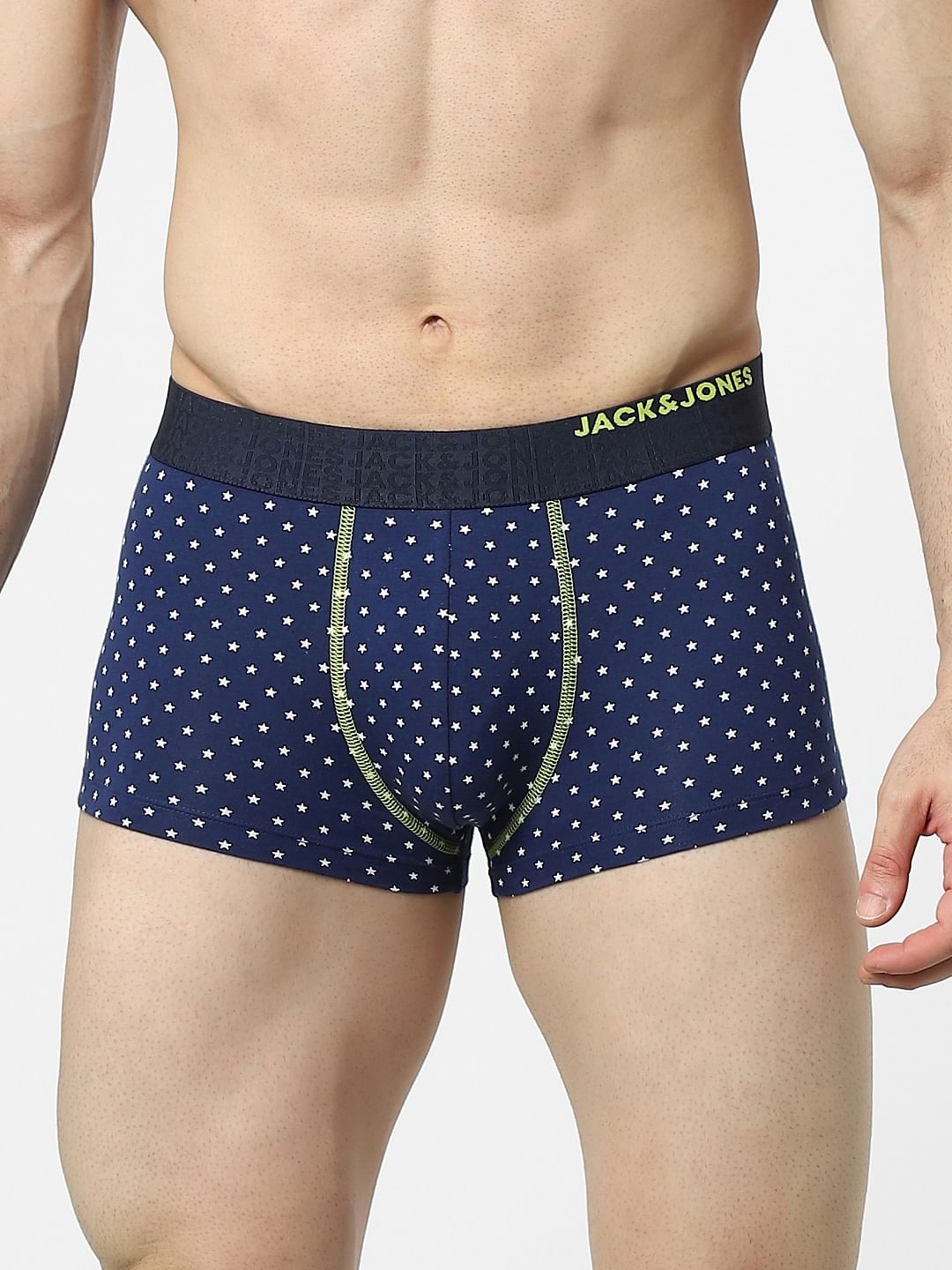 Navy Blue Star Print Trunks