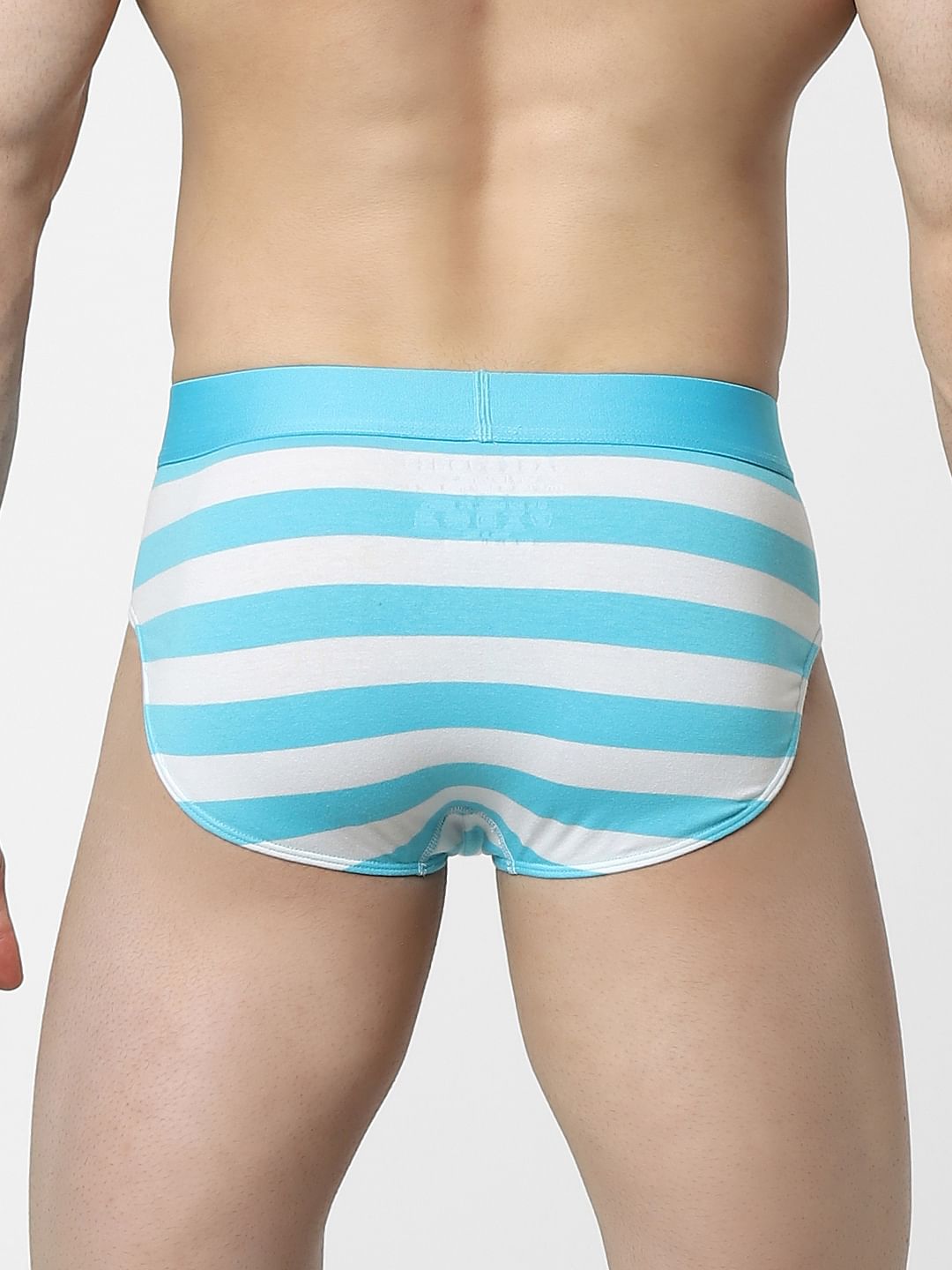 Light Blue Striped Briefs