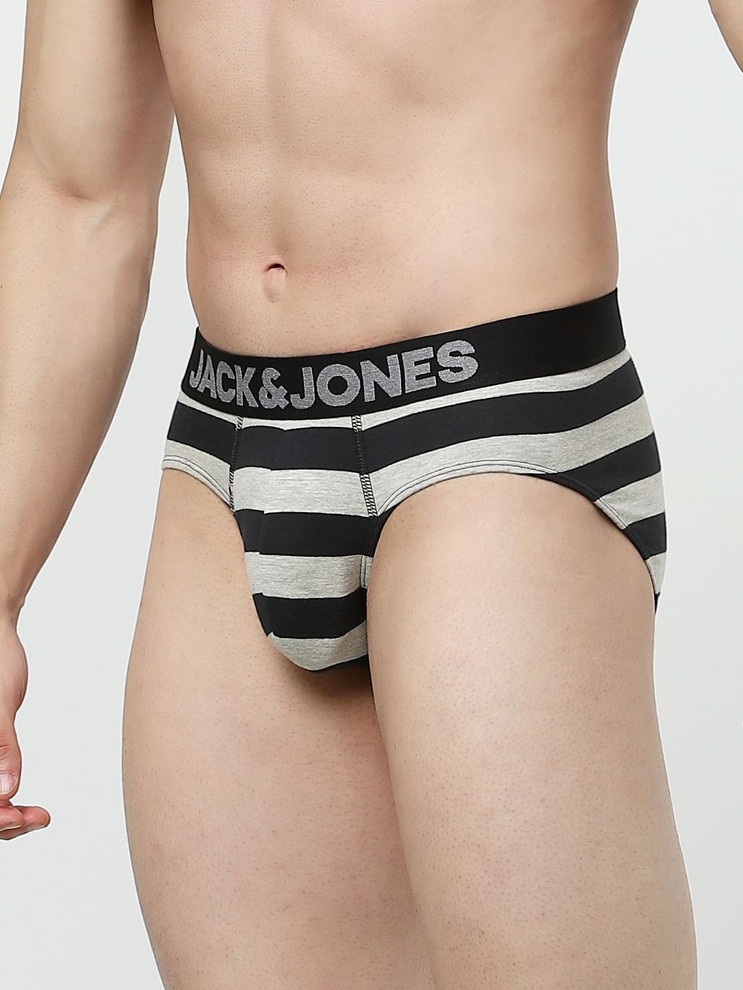 Black Striped Briefs