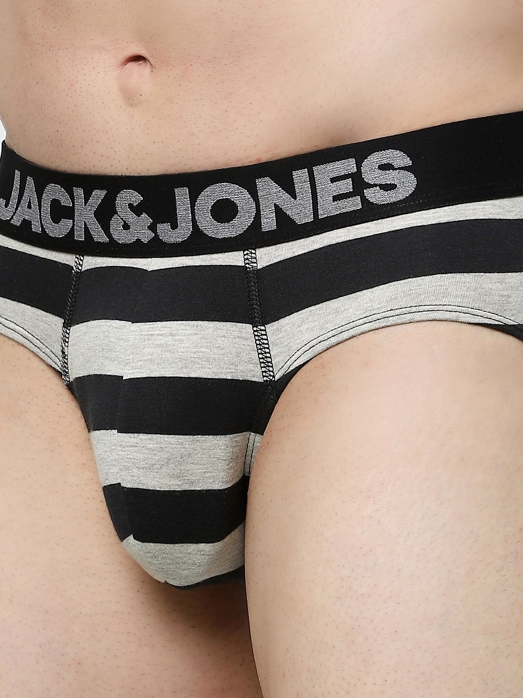 Black Striped Briefs