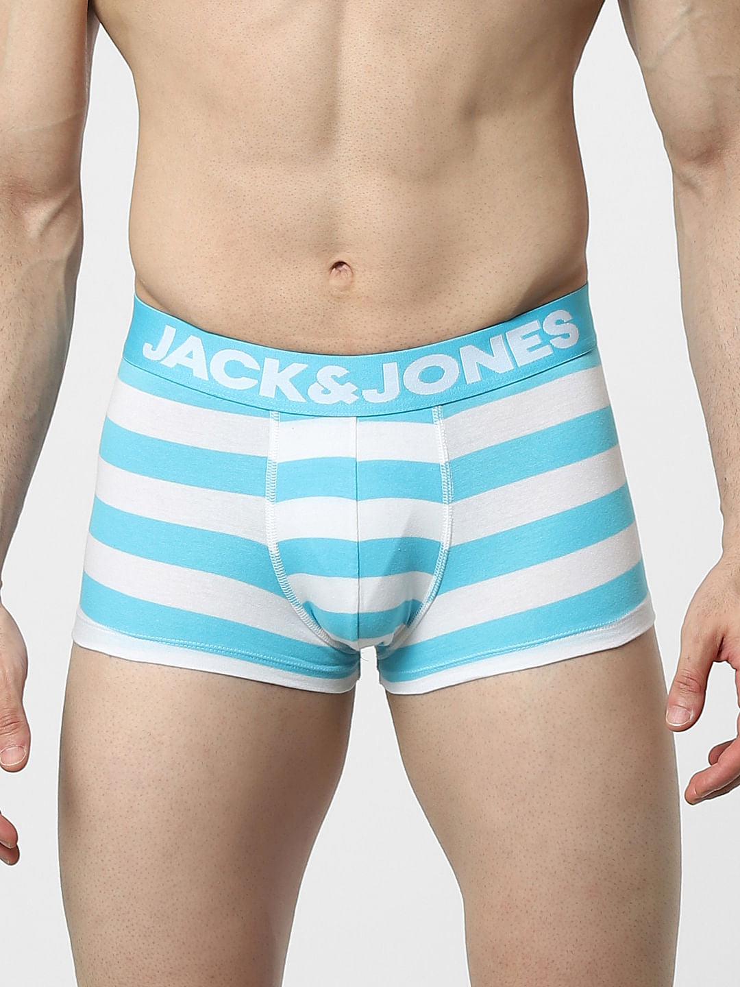 Light Blue Striped Trunks - S