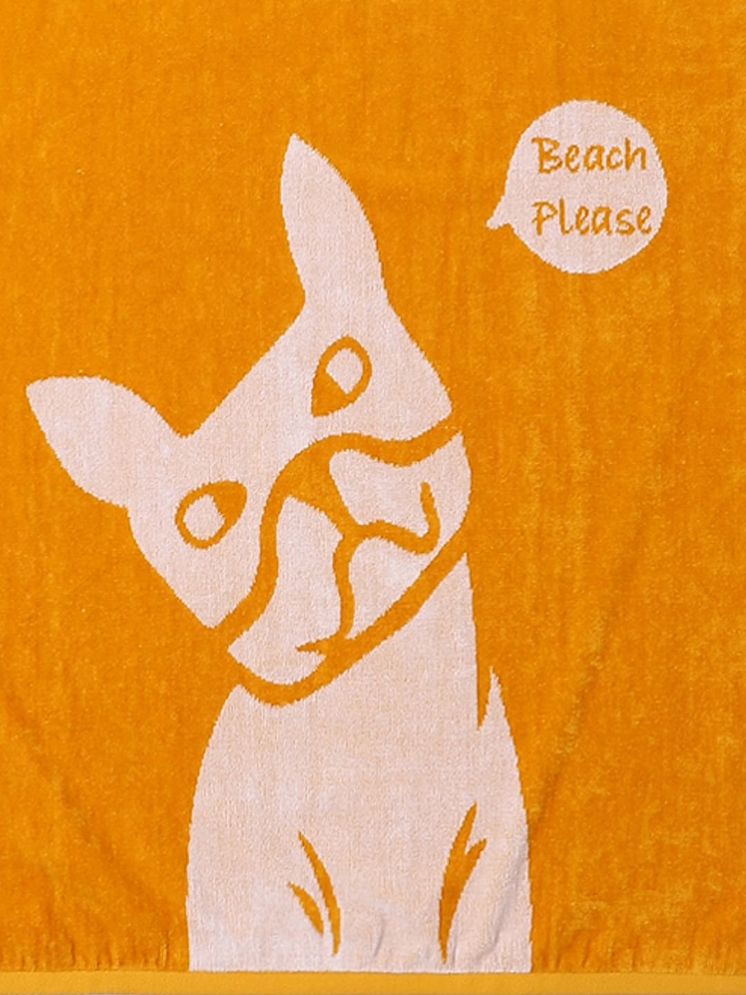 Brown Logo Print Towel