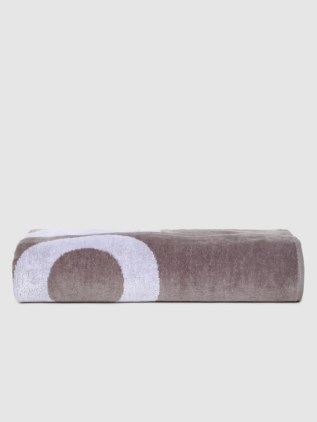 Grey Logo Print Towel