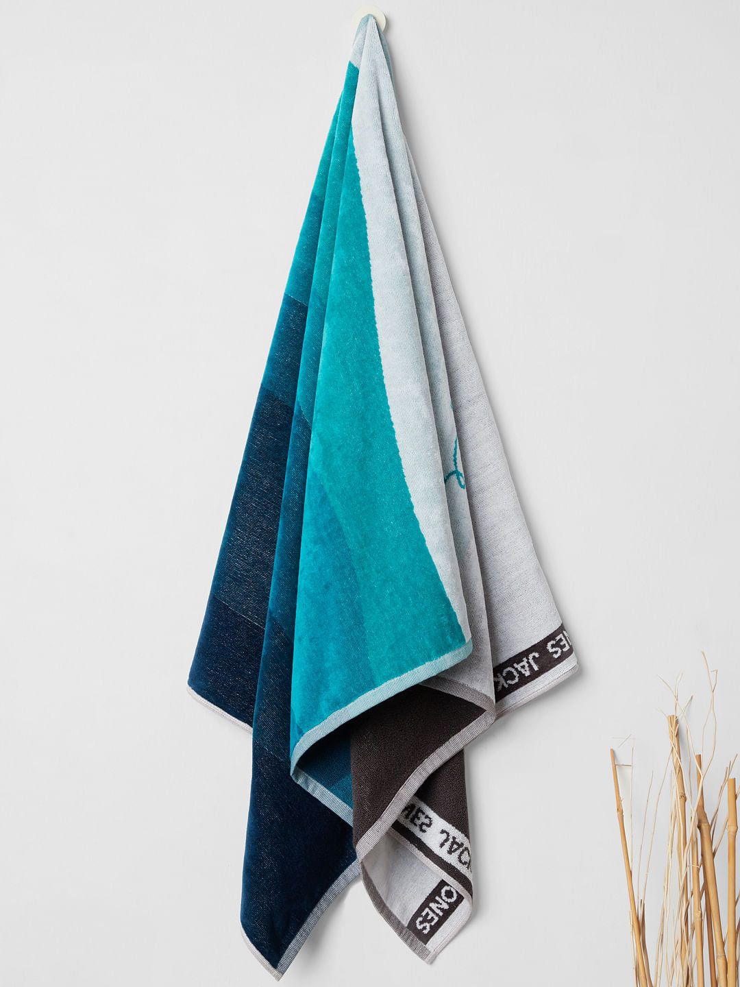 Turquoise Wave Print Towel
