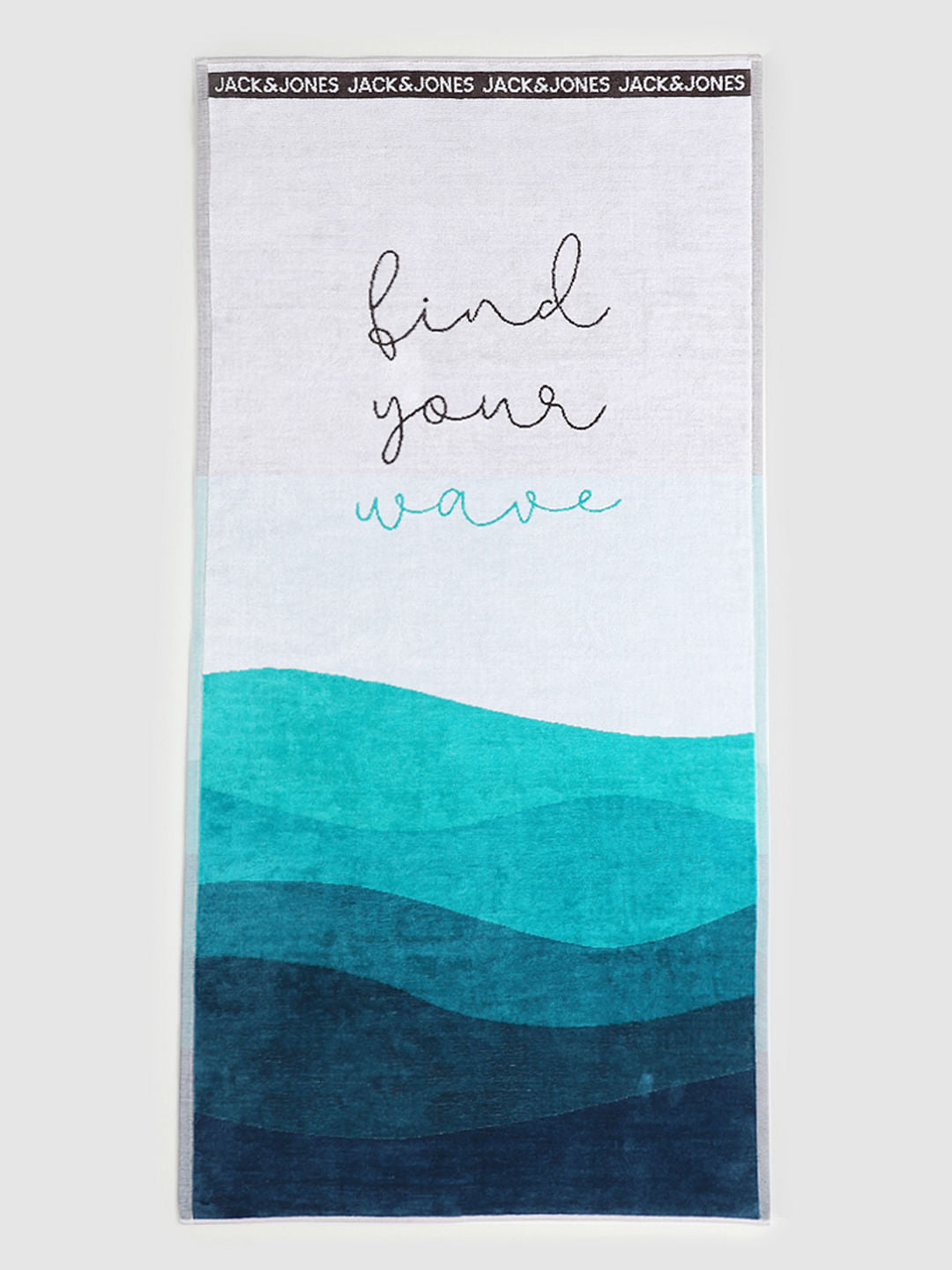 Turquoise Wave Print Towel - ONE