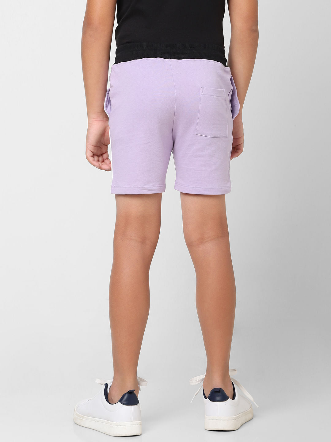 Boys Purple Colourblocked Shorts