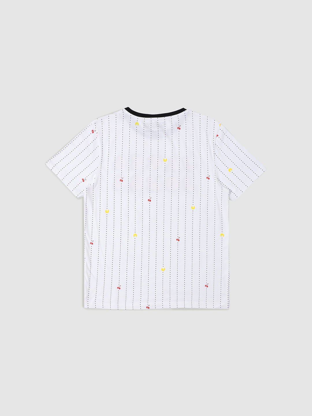 BOYS X PAC-MAN WHITE LOGO PRINT CREW NECK T-SHIRT