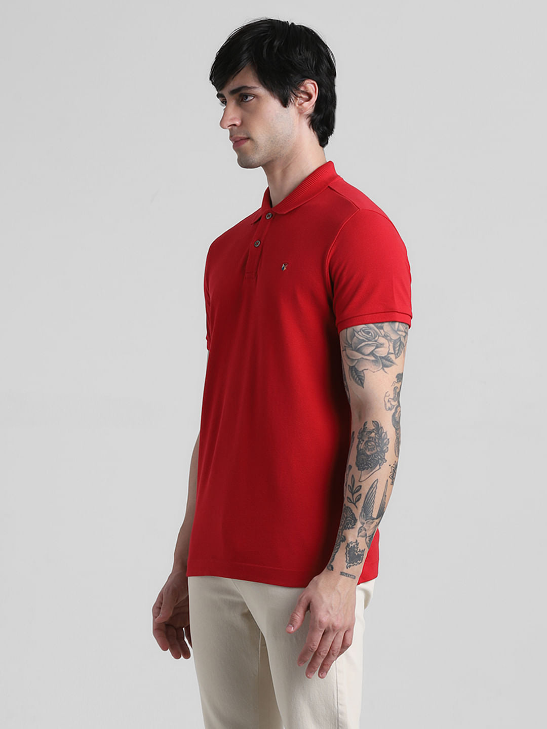 Red Knitted Polo T-shirt