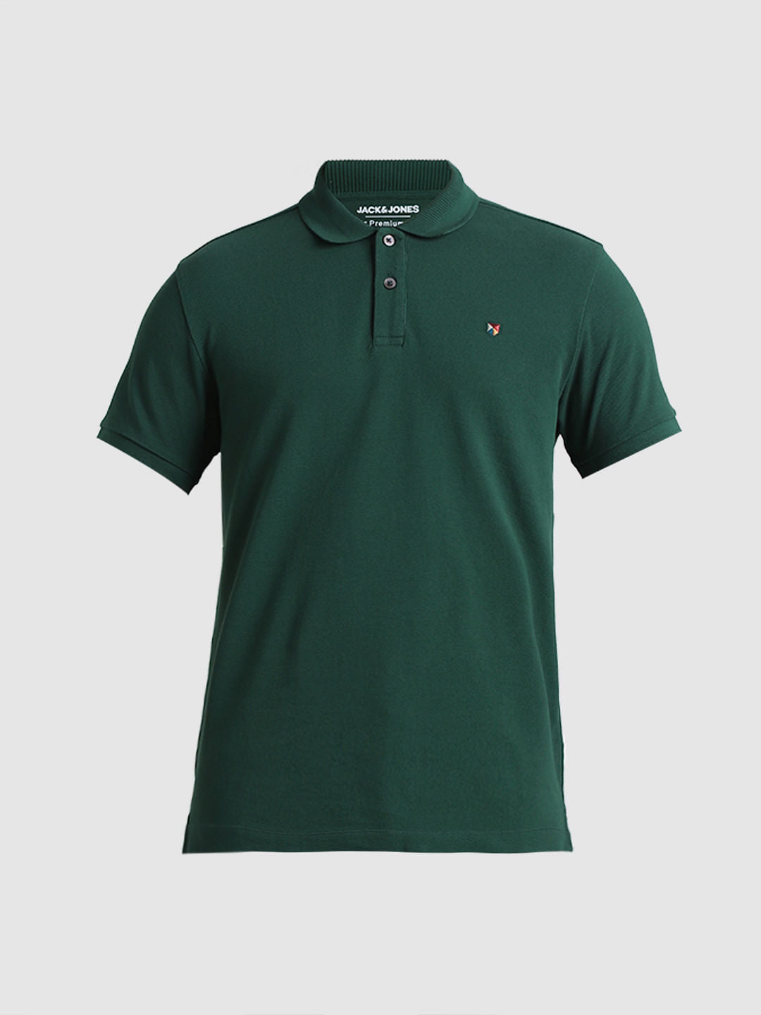 Dark Green Knitted Polo T-shirt