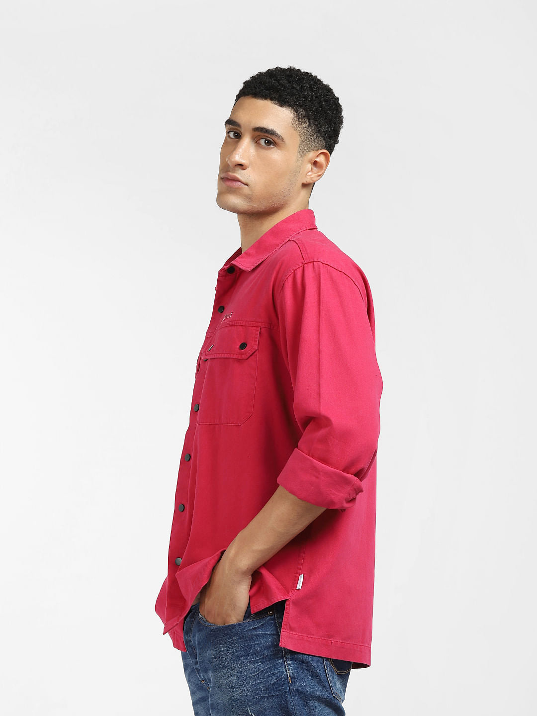 Pink Oversized Full Sleeves Shirt