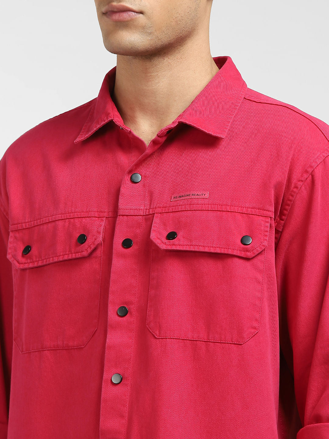 Pink Oversized Full Sleeves Shirt