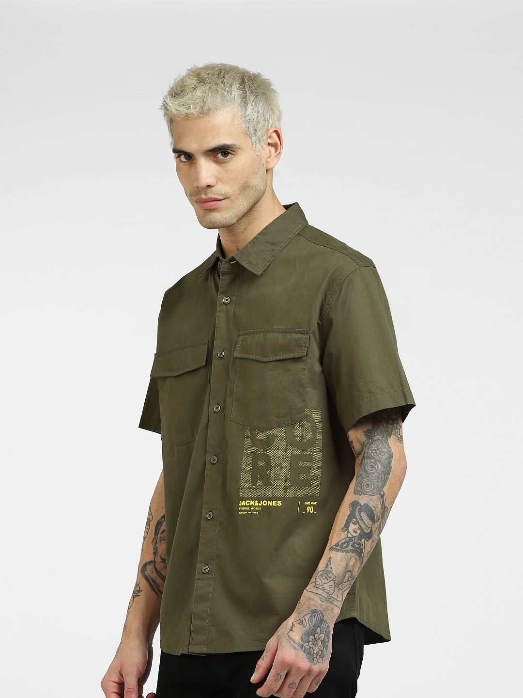 Green Oversized Half Sleeves Shirt