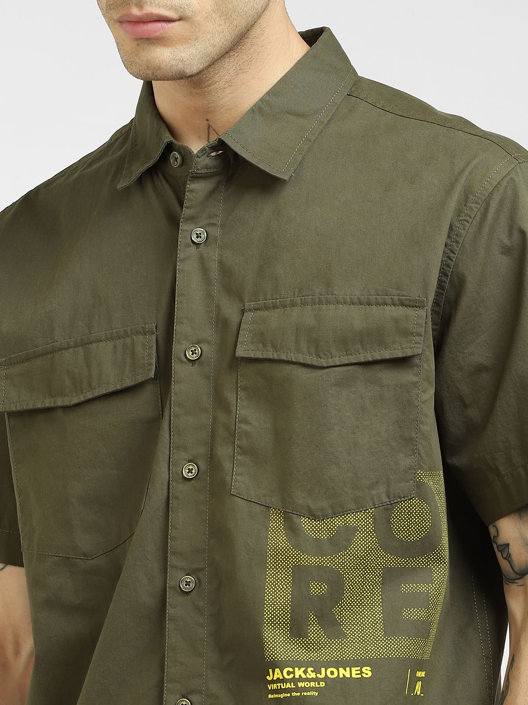 Green Oversized Half Sleeves Shirt