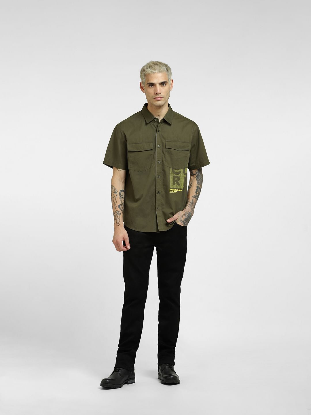 Green Oversized Half Sleeves Shirt