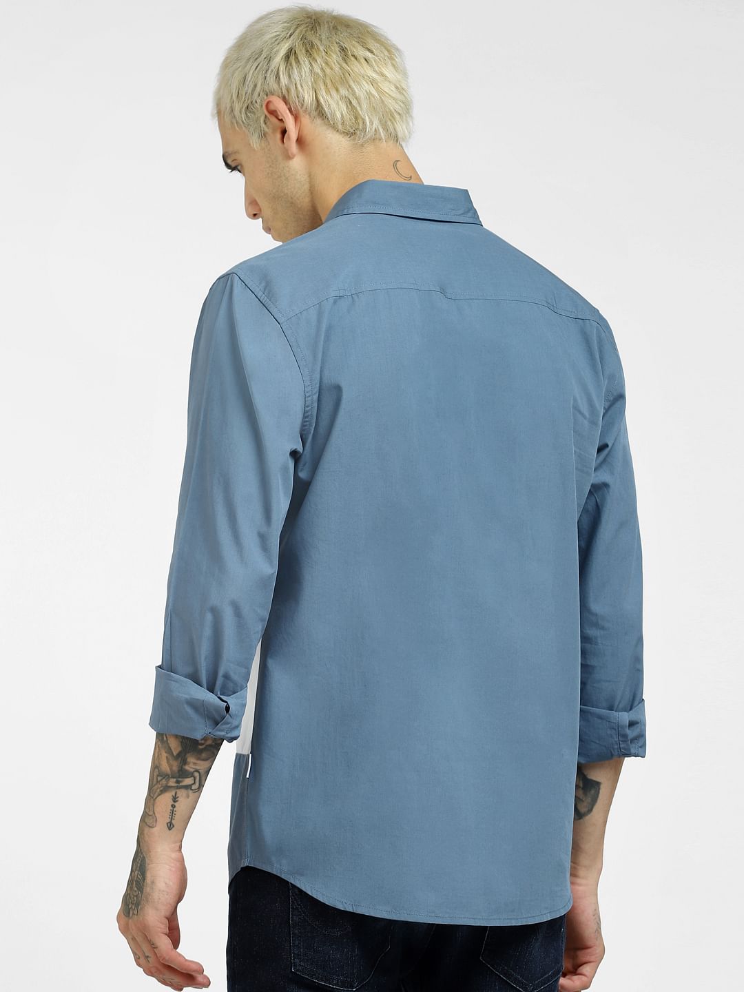 Blue Colourblocked Shirt