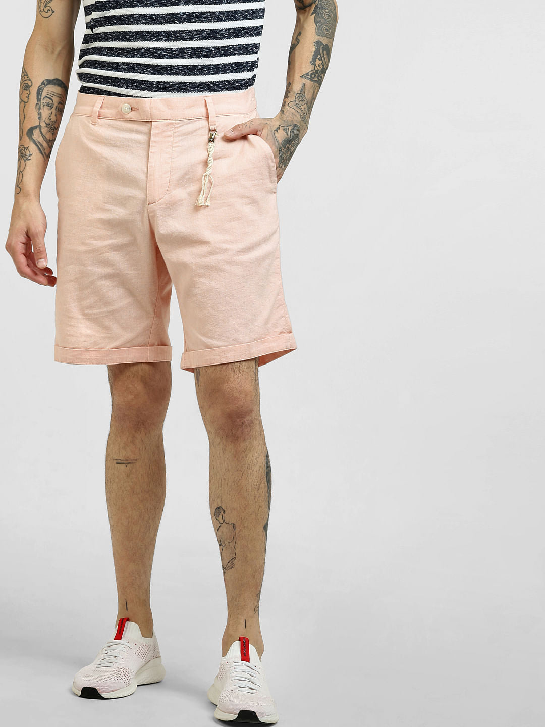 Peach Linen Shorts