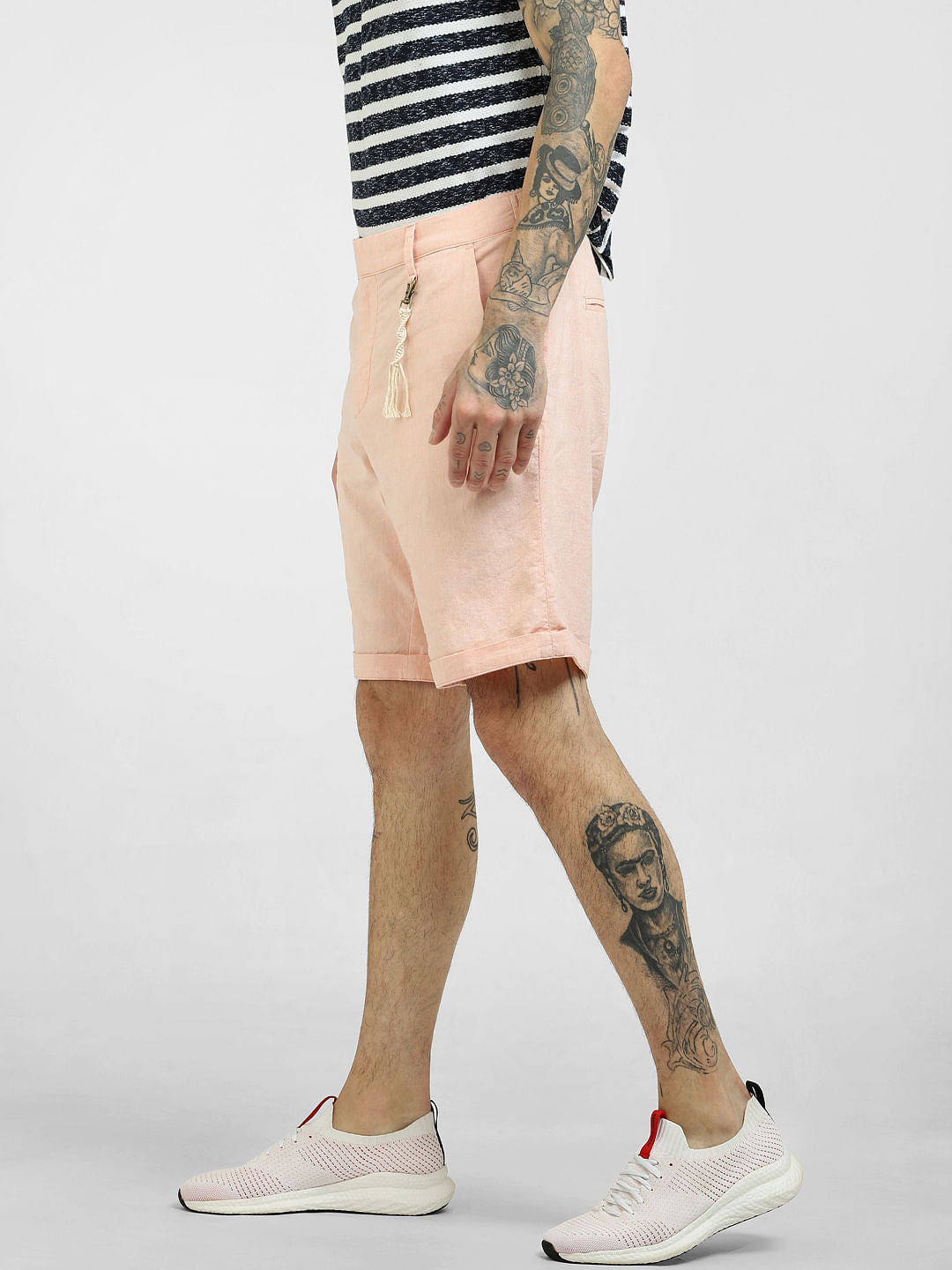 Peach Linen Shorts