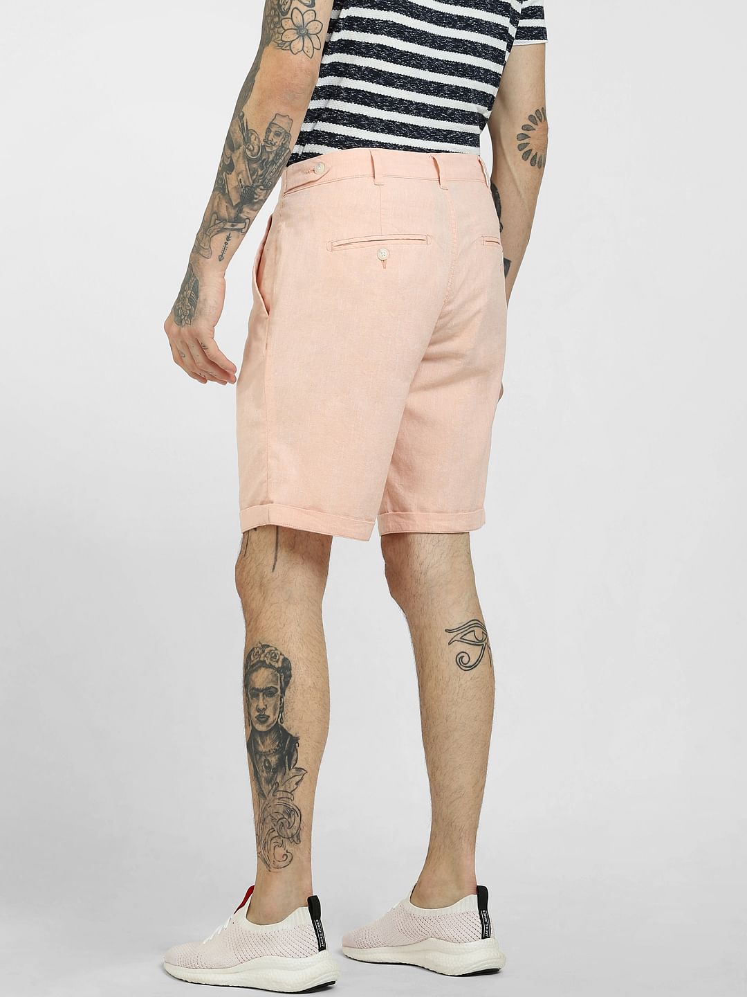 Peach Linen Shorts