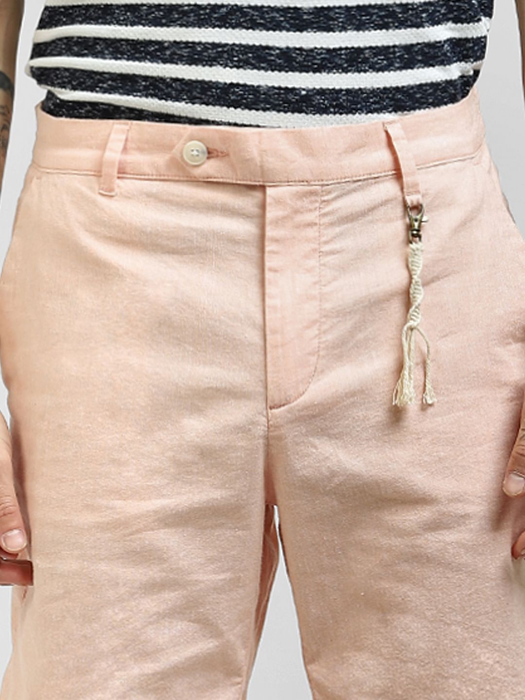 Peach Linen Shorts
