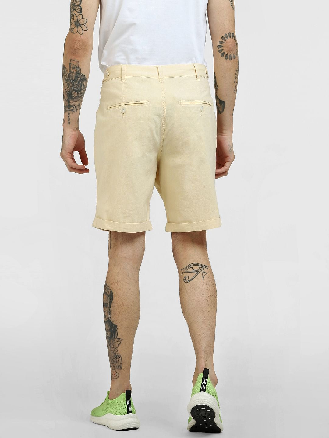 Yellow Linen Shorts