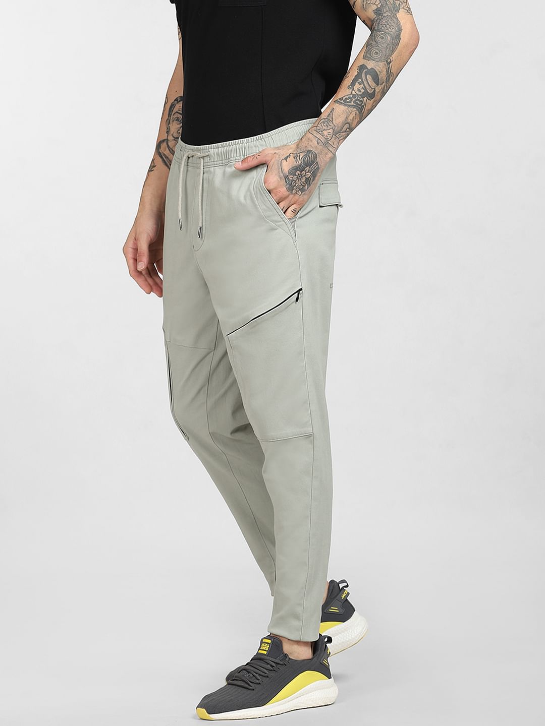 Grey Mid Rise Sweatpants
