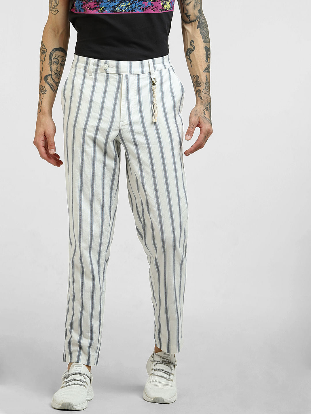 White Striped Pants