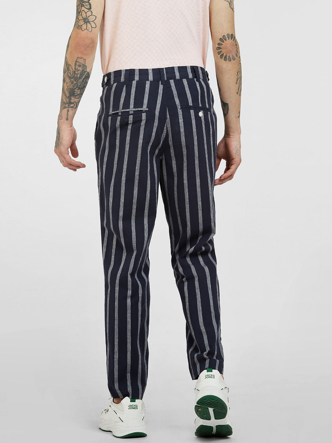 Beige  Striped Pants
