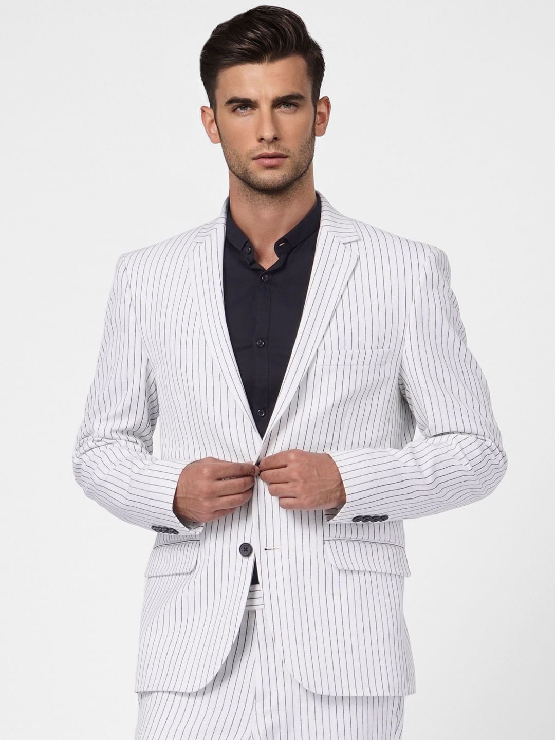 White Striped Blazer