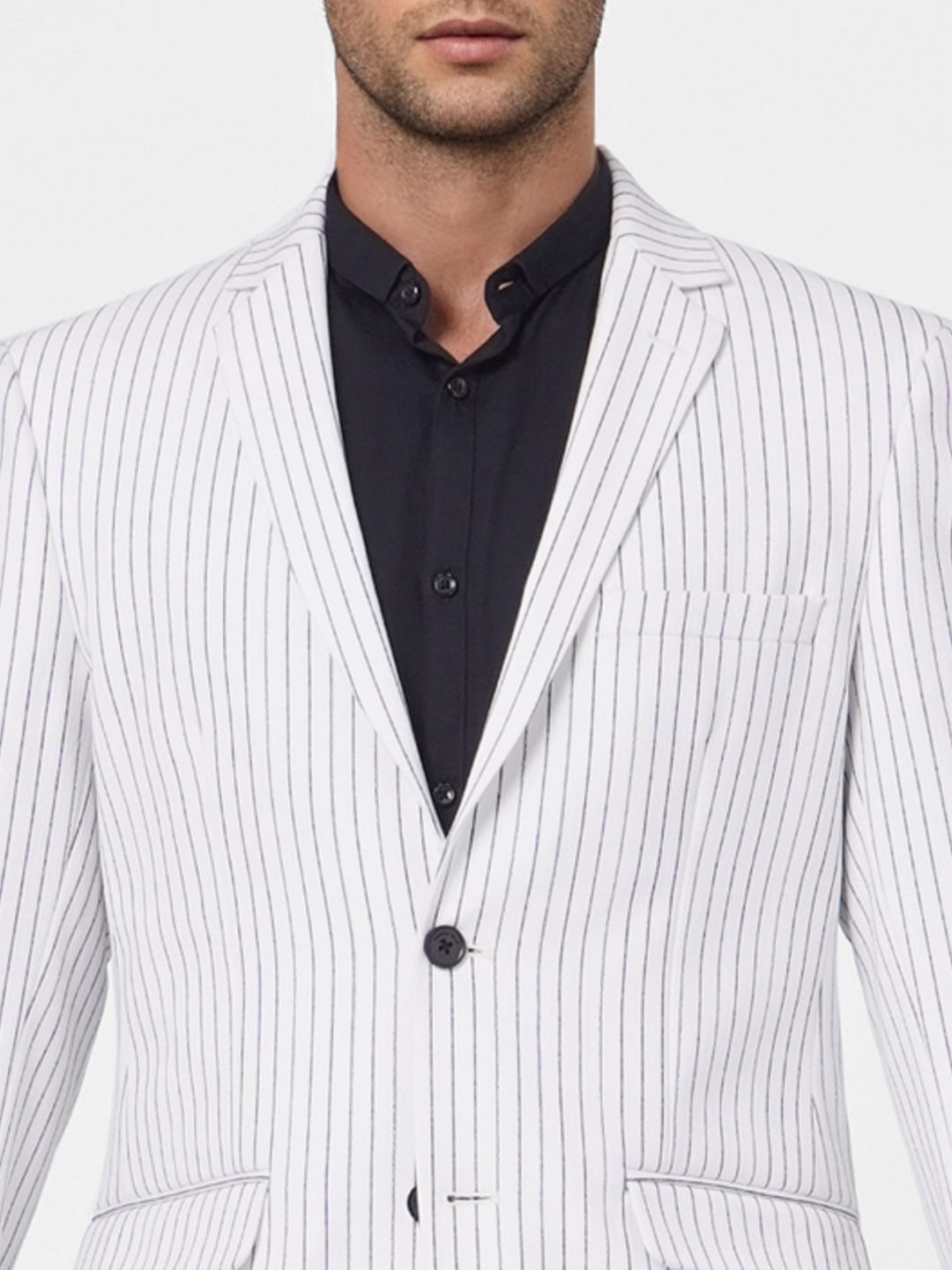 White Striped Blazer