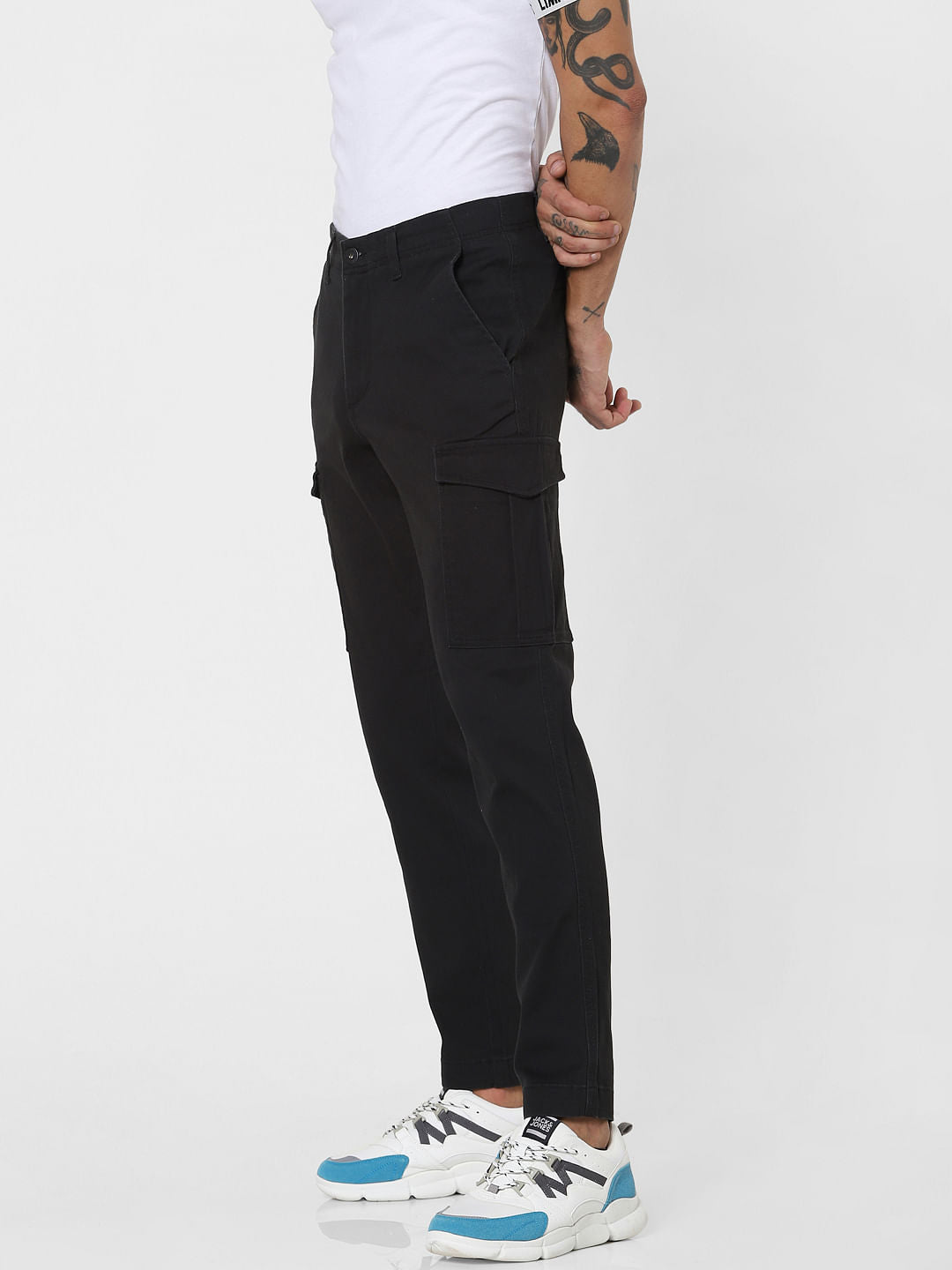 Black Mid Rise Slim Fit Pants