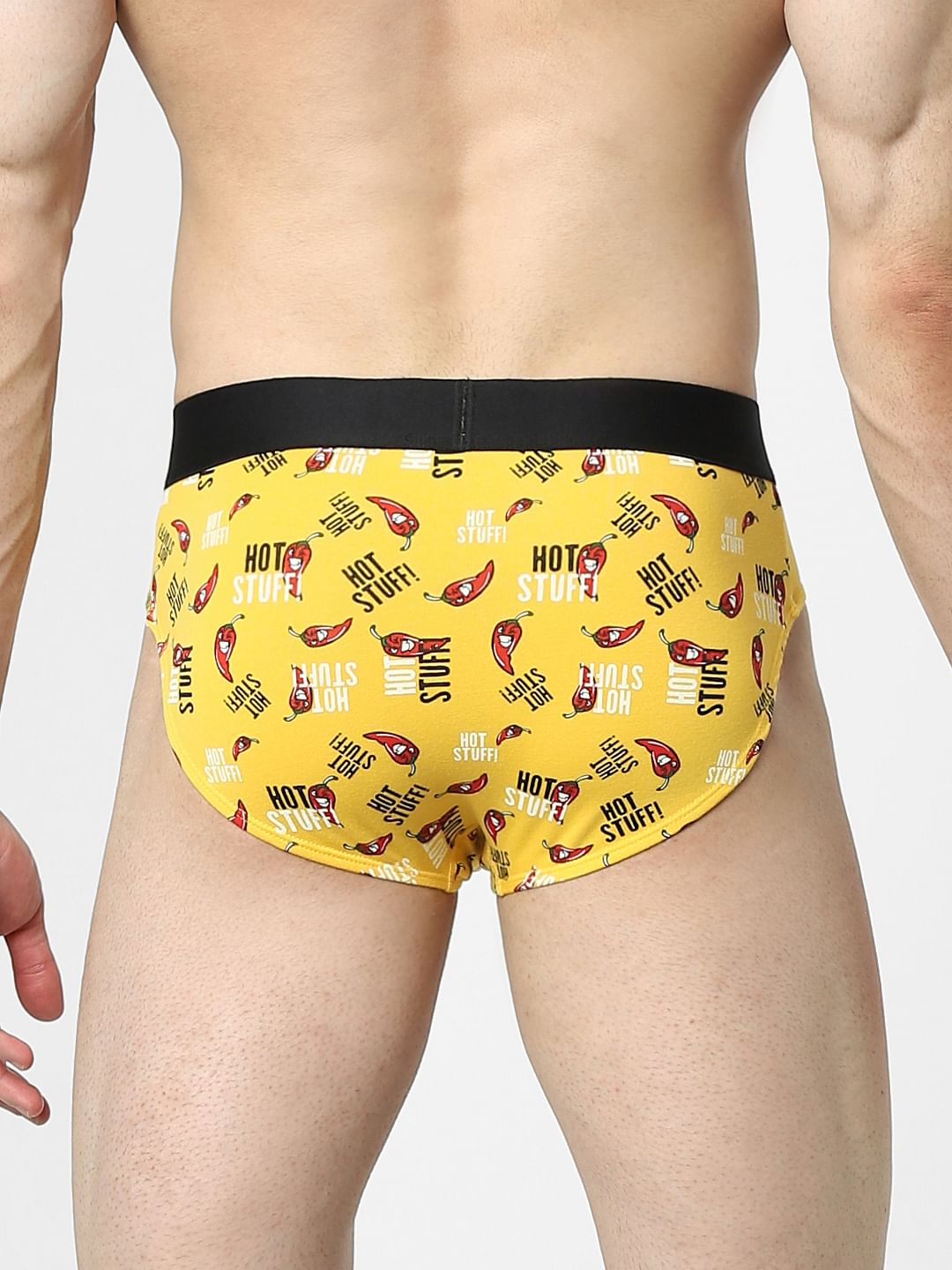 Yellow All Over Print Briefs