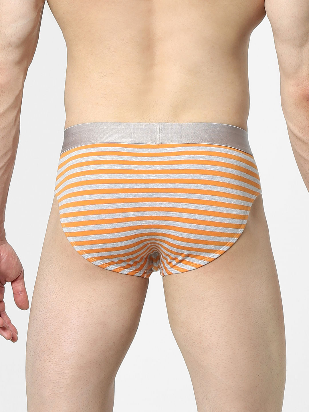 Pack Of 2 Blue & Orange Striped Briefs