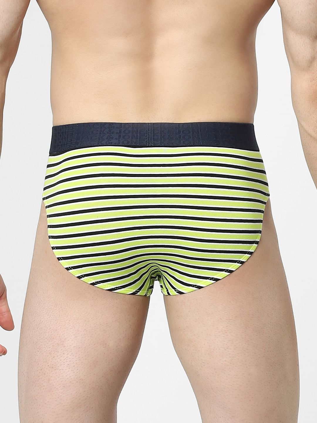 Pack Of 2 Green & Orange Striped Briefs