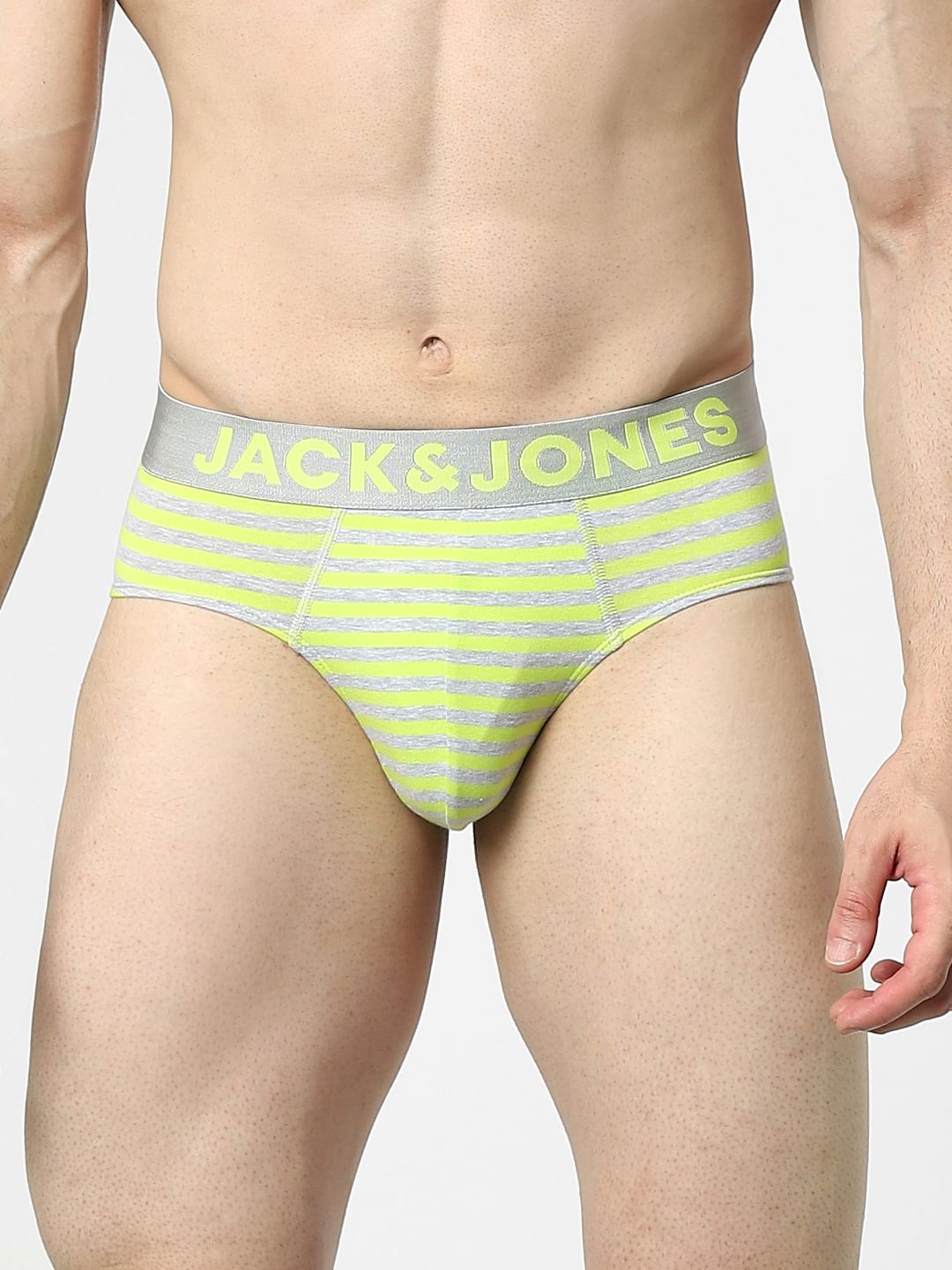 Neon Yellow Striped Briefs