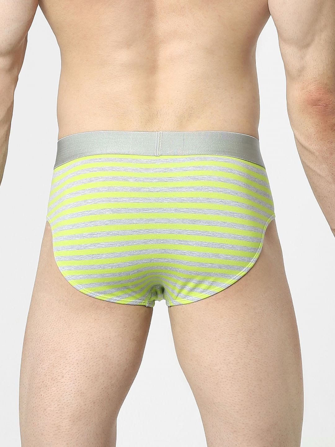 Neon Yellow Striped Briefs