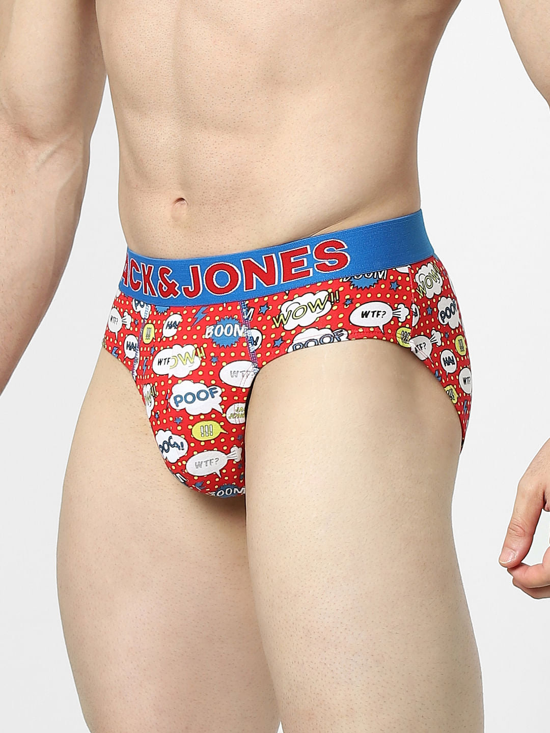 Red Comic Strip Print Briefs