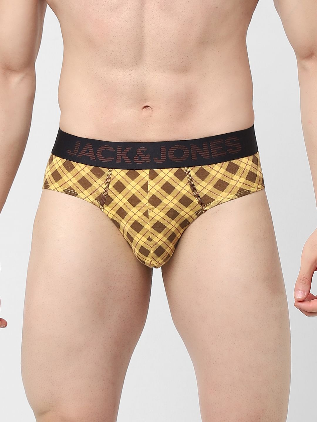 Yellow Check Briefs - S