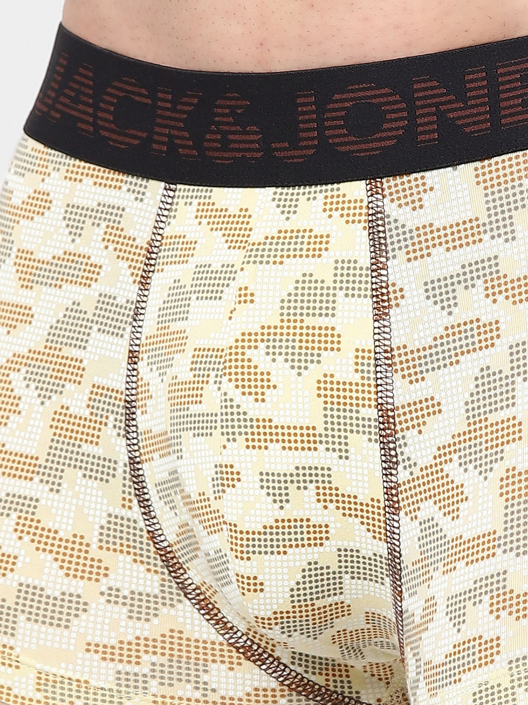 Beige Printed Trunks