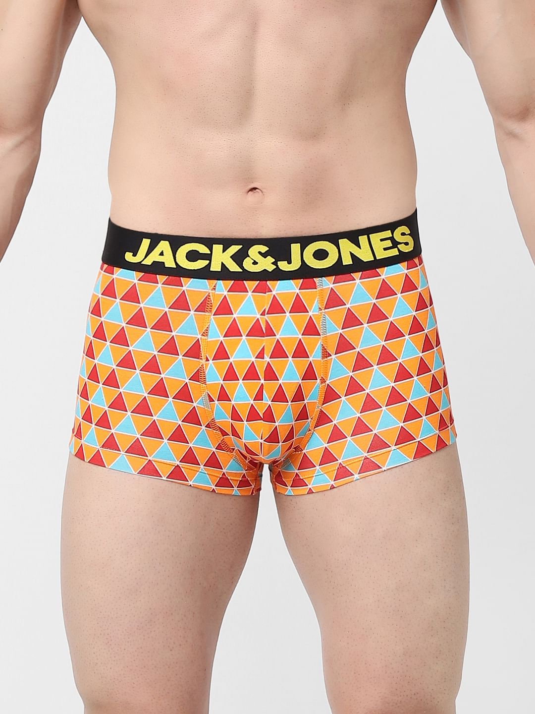 Orange Printed Trunks