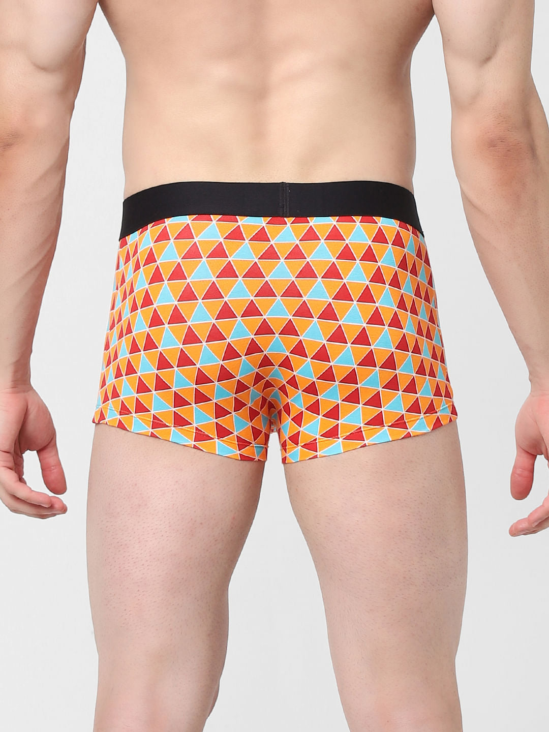 Orange Printed Trunks