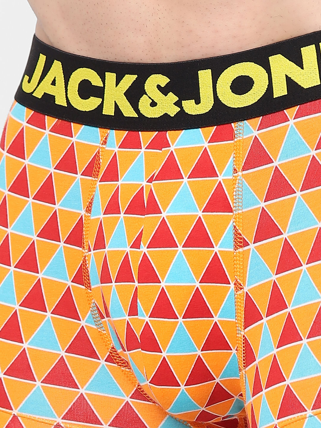 Orange Printed Trunks