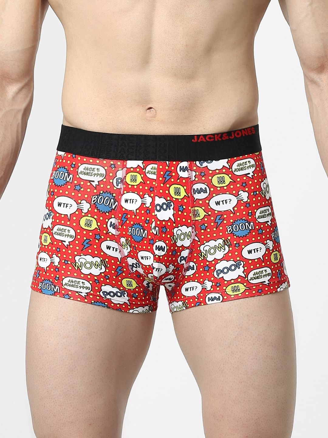 Red Printed Trunks - S