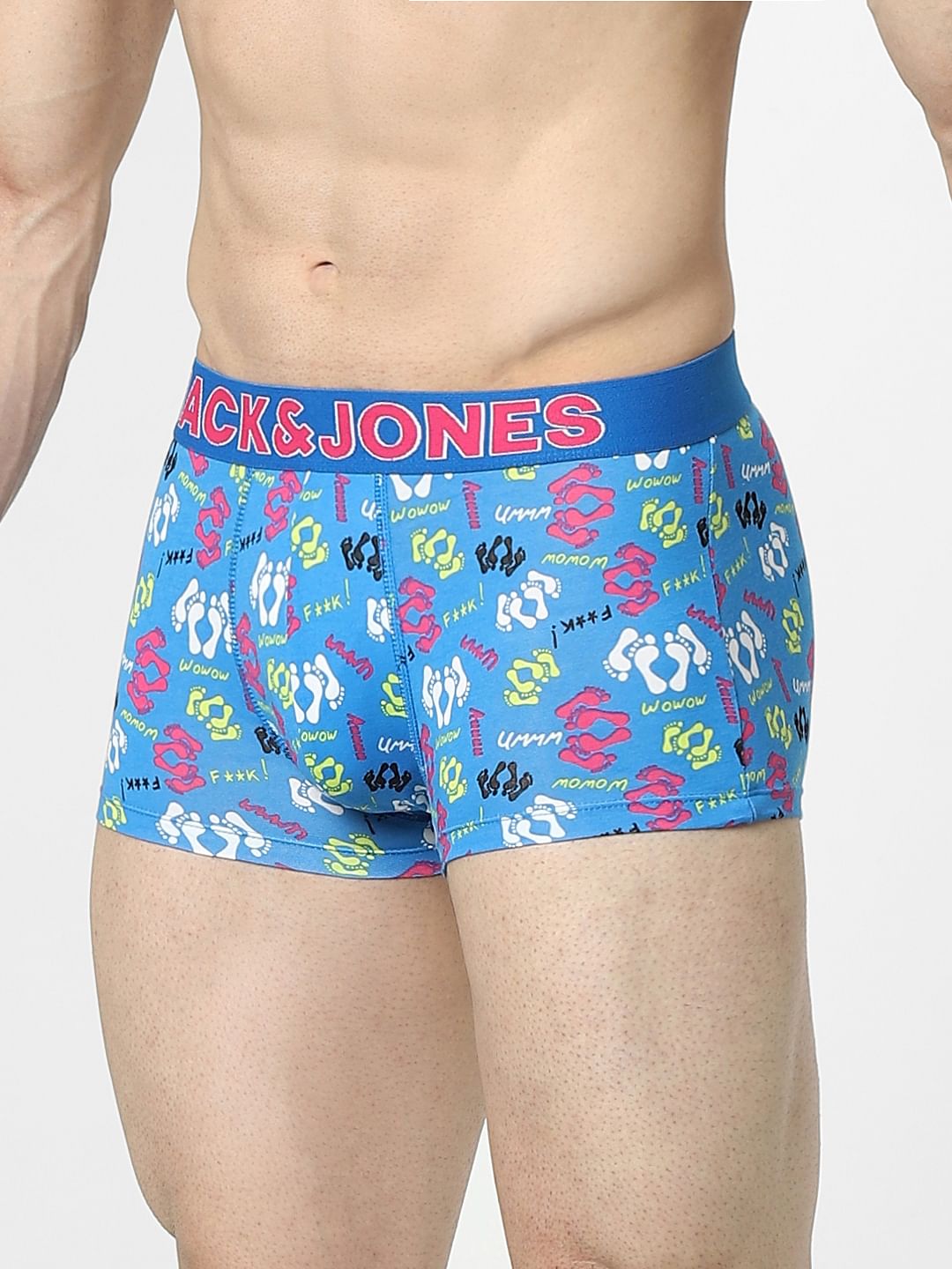 Blue Graphic Print Trunks