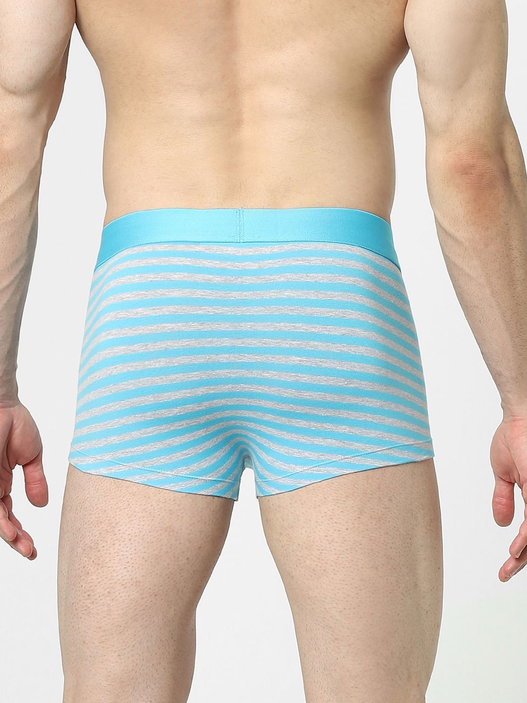 Light Blue Striped Trunks
