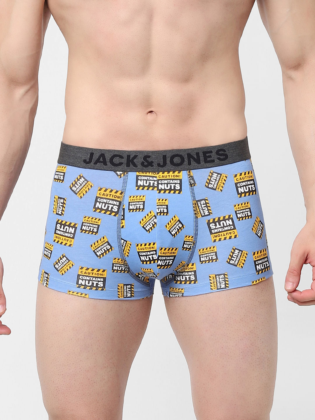 Blue Printed Trunks - S