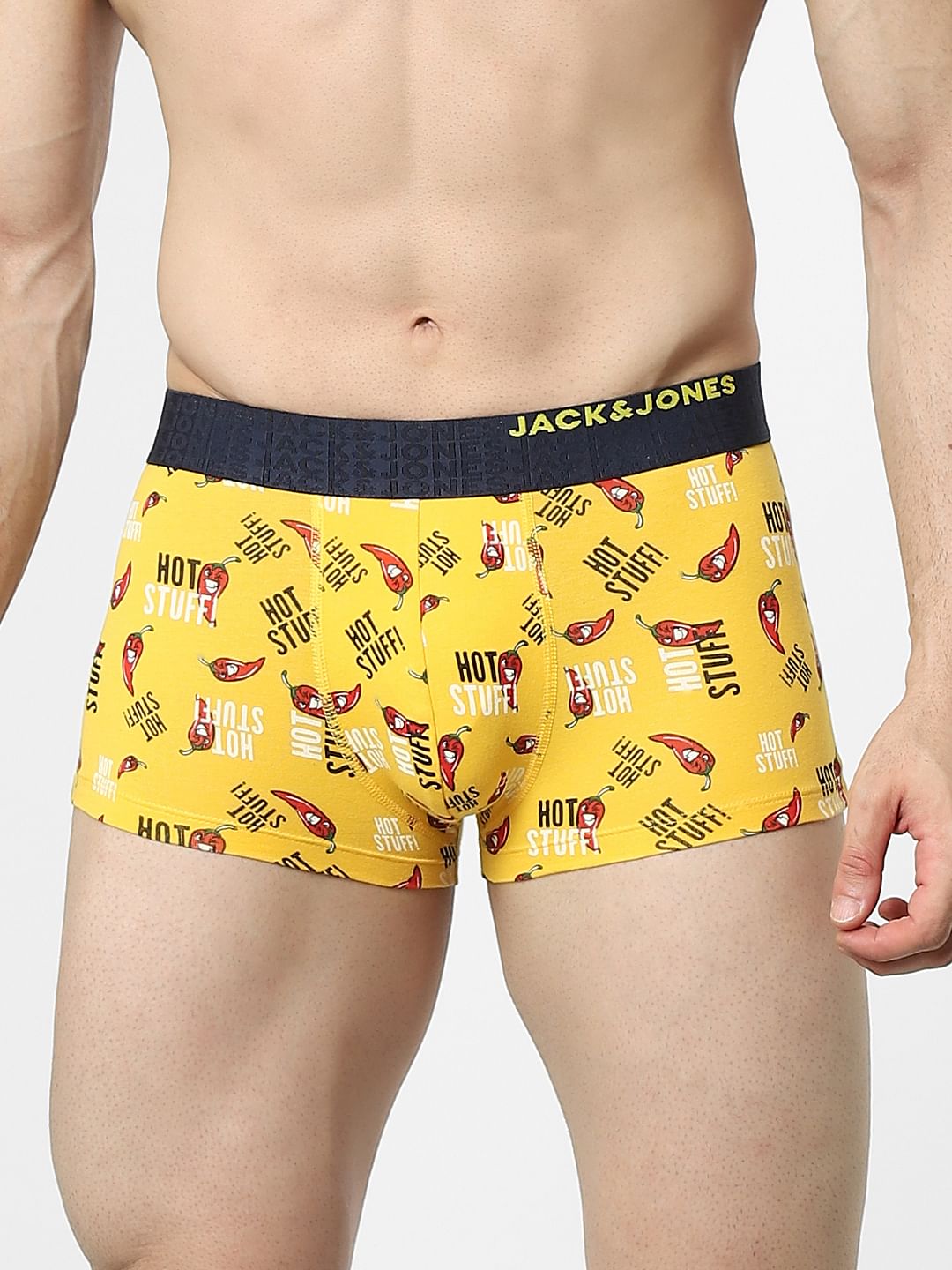 Yellow Graphic Print Trunks - S