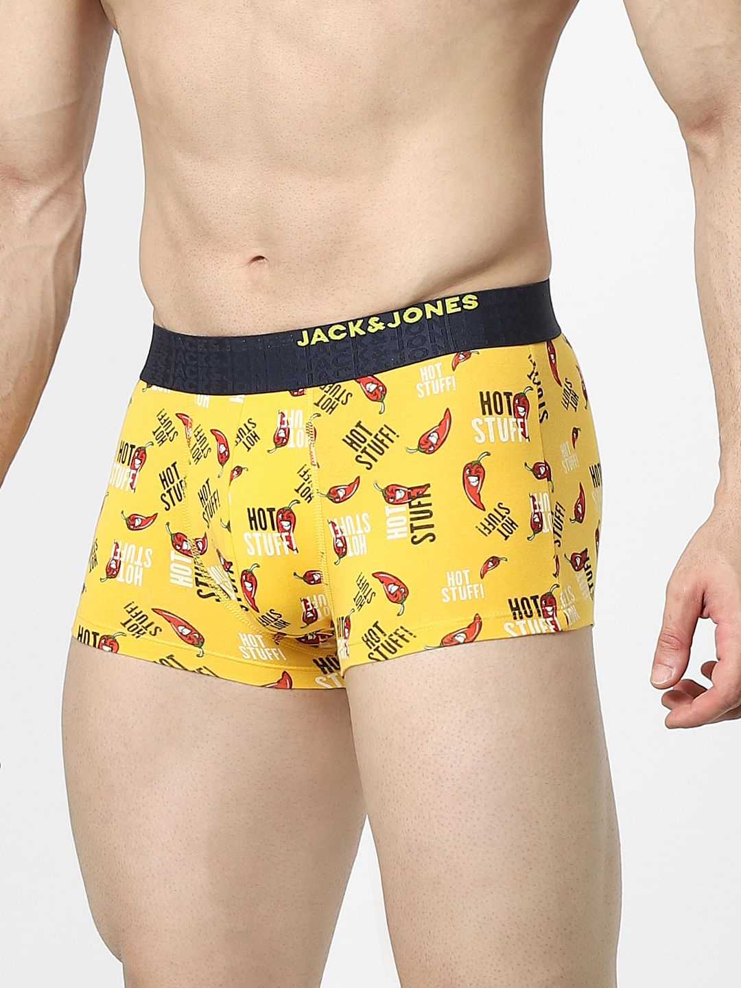 Yellow Graphic Print Trunks